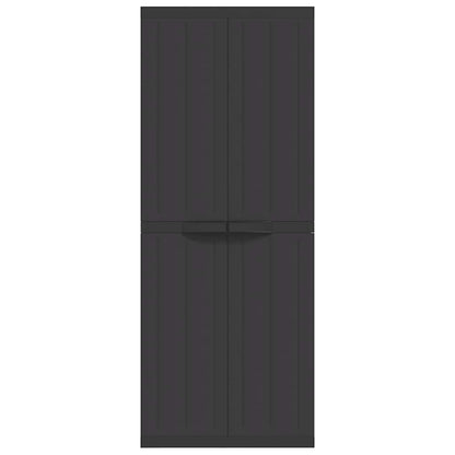 Outdoor Storage Cabinet Black 65x37x165 cm PP