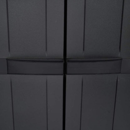 Outdoor Storage Cabinet Black 65x37x165 cm PP