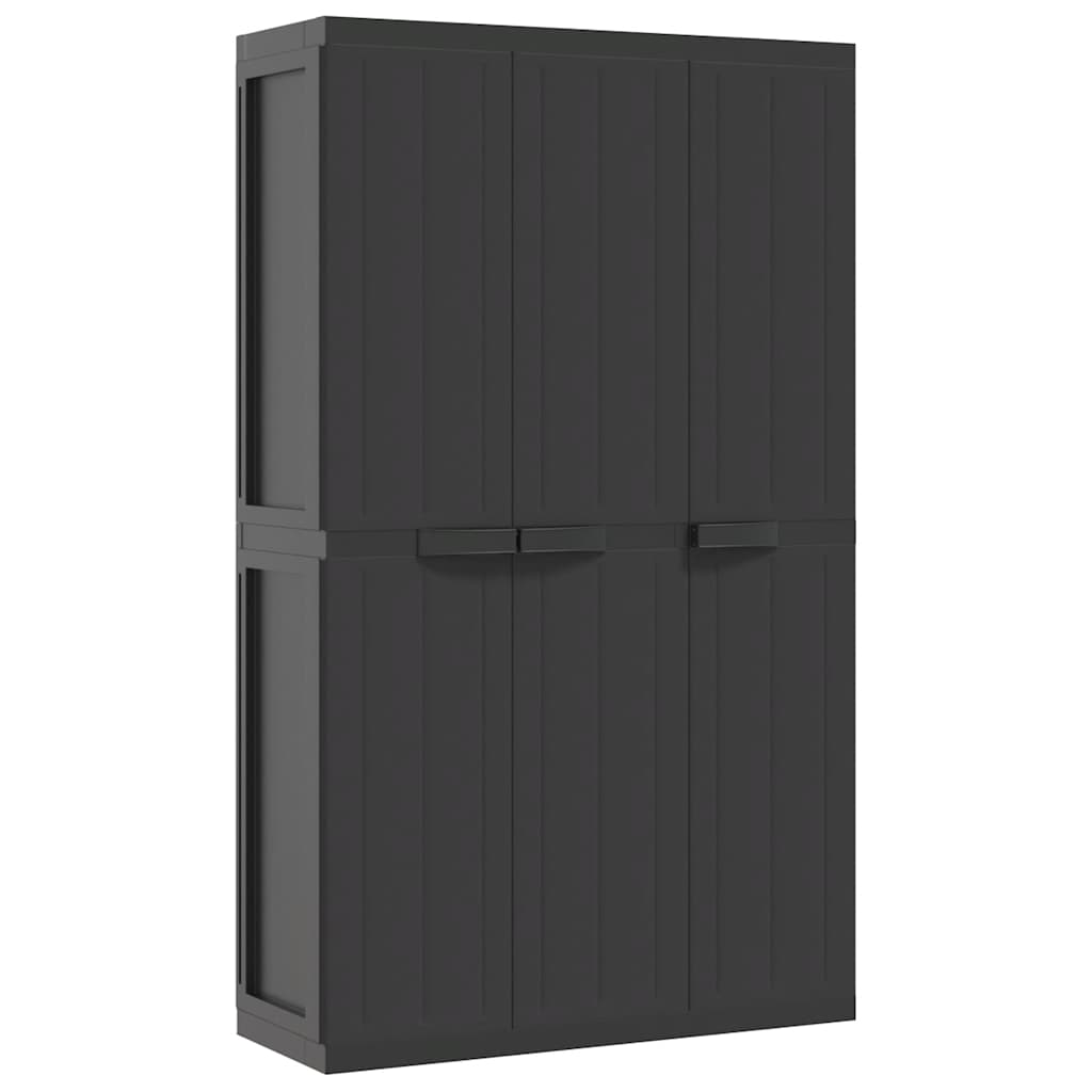 Outdoor Storage Cabinet Black 97x37x165 cm PP