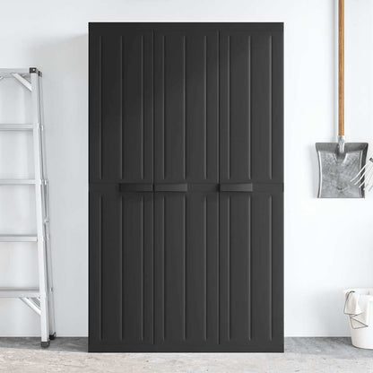 Outdoor Storage Cabinet Black 97x37x165 cm PP