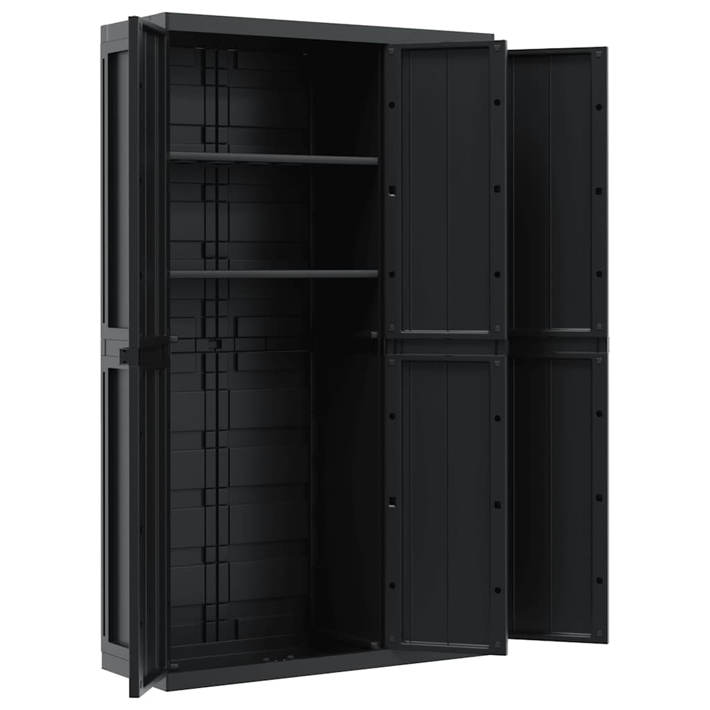 Outdoor Storage Cabinet Black 97x37x165 cm PP