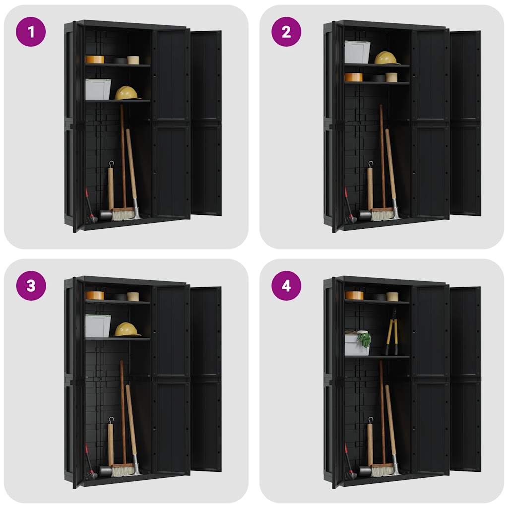 Outdoor Storage Cabinet Black 97x37x165 cm PP