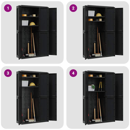 Outdoor Storage Cabinet Black 97x37x165 cm PP