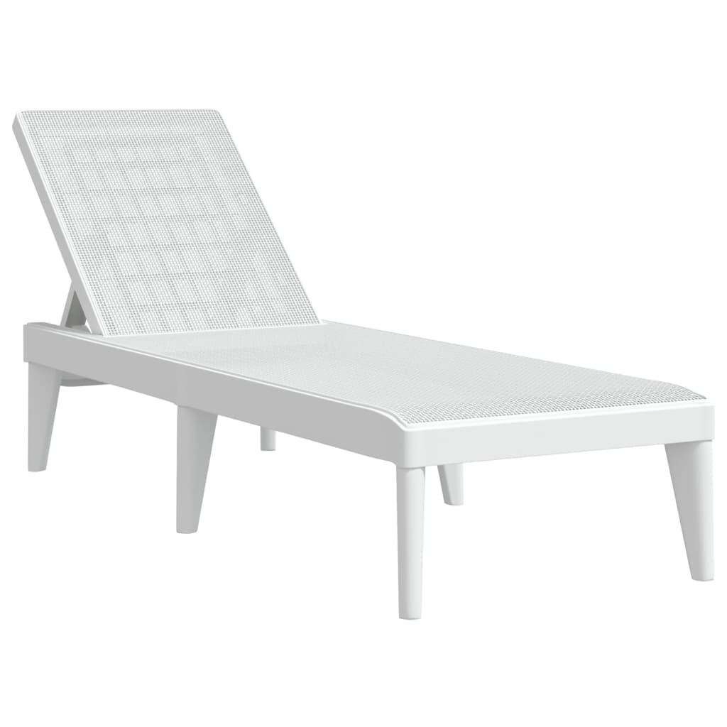 Sun Lounger | White | 100% Polypropylene | Standard | Height-Adjustable