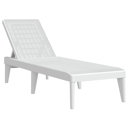 Sun Lounger | White | 100% Polypropylene | Standard | Height-Adjustable