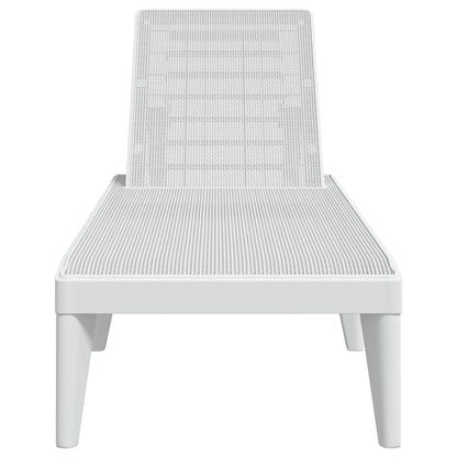 Sun Lounger | White | 100% Polypropylene | Standard | Height-Adjustable