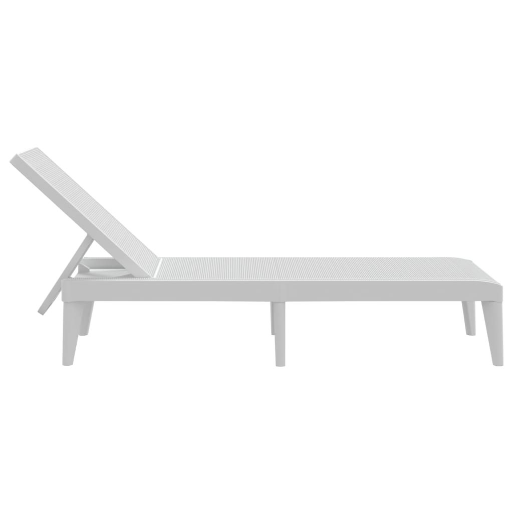 Sun Lounger | White | 100% Polypropylene | Standard | Height-Adjustable
