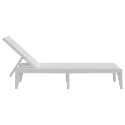 Sun Lounger | White | 100% Polypropylene | Standard | Height-Adjustable