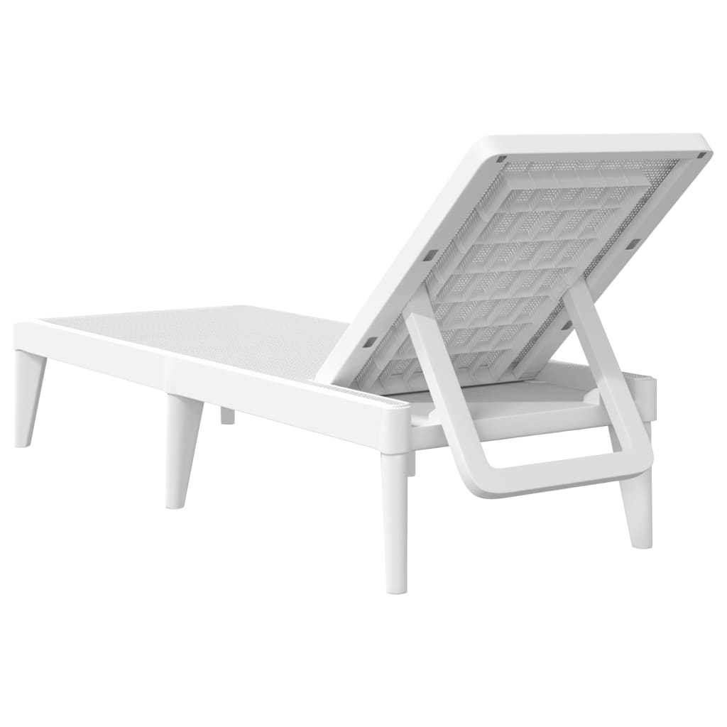 Sun Lounger | White | 100% Polypropylene | Standard | Height-Adjustable