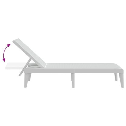 Sun Lounger | White | 100% Polypropylene | Standard | Height-Adjustable
