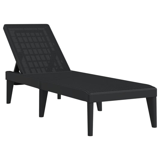 Sun Lounger | Anthracite | Polypropylene | 186x60x29 cm