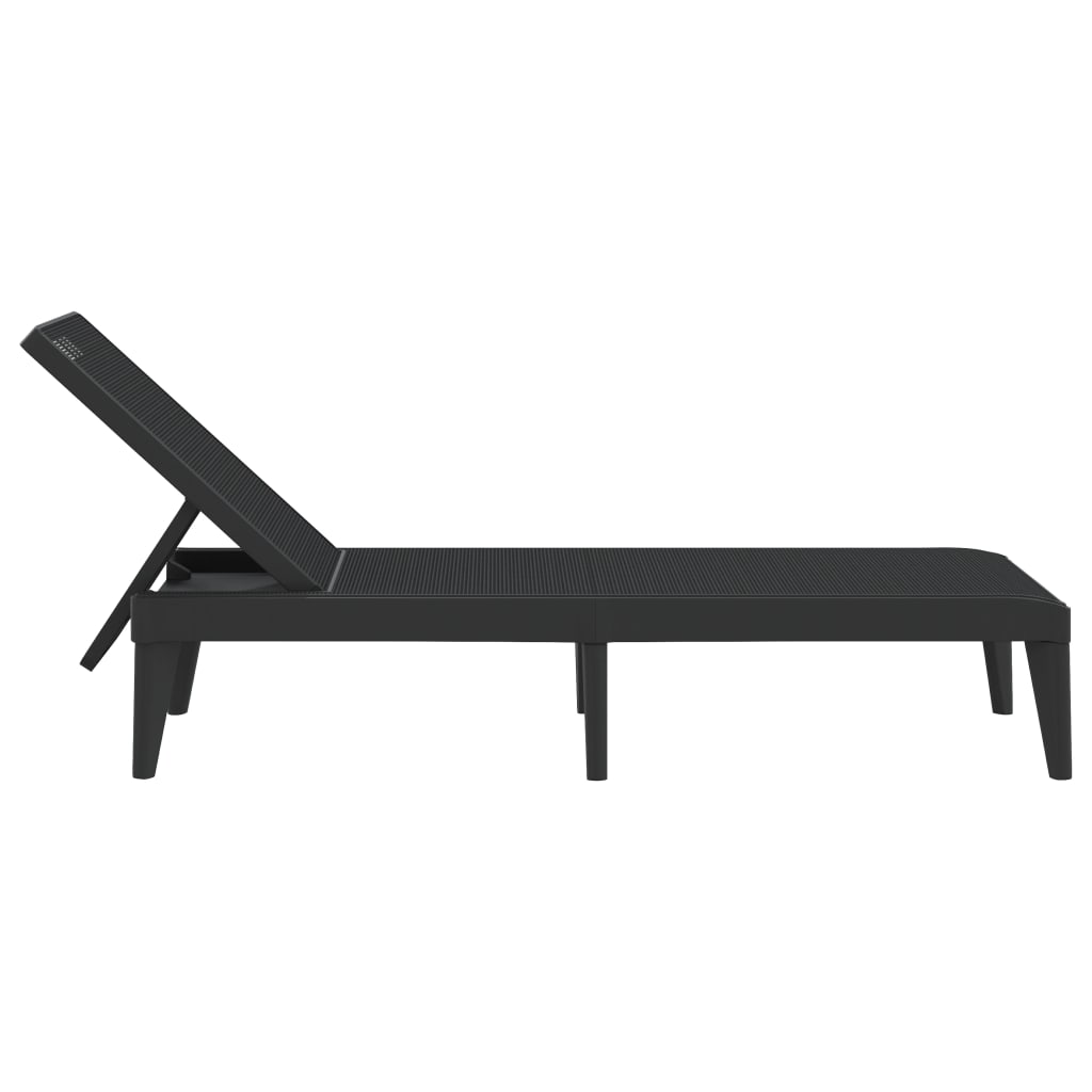 Sun Lounger | Anthracite | Polypropylene | 186x60x29 cm