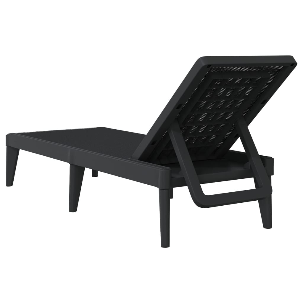 Sun Lounger | Anthracite | Polypropylene | 186x60x29 cm