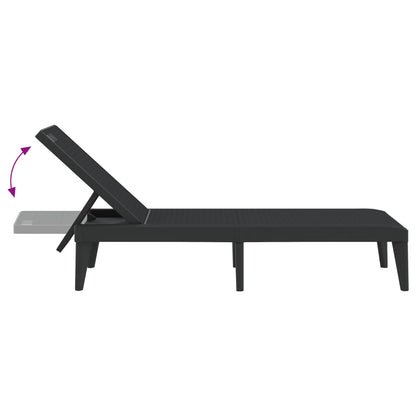 Sun Lounger | Anthracite | Polypropylene | 186x60x29 cm