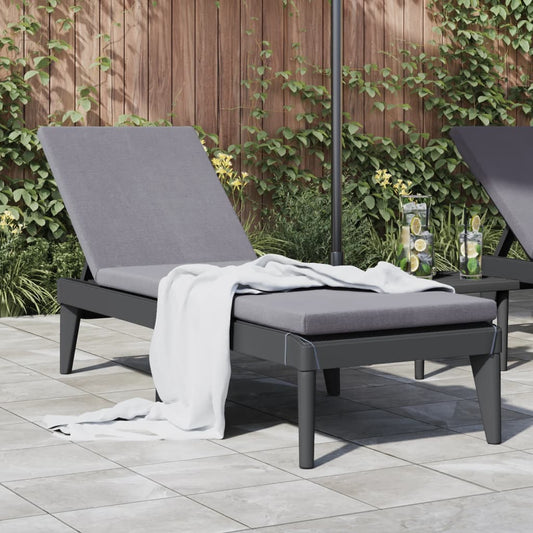 Sun Lounger | Anthracite | Polypropylene | 186x60x29 cm