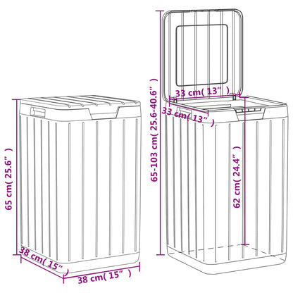 Outdoor Garbage Bin Brown 38x38x65 cm PP