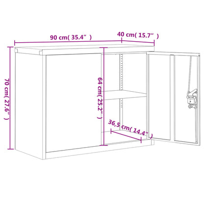 File Cabinet Light Grey 90x40x70 cm Steel