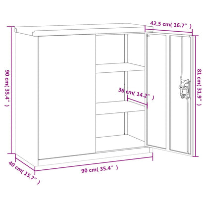 File Cabinet Anthracite 90x40x90 cm Steel