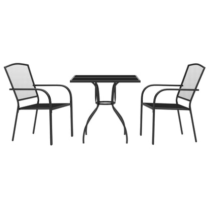 Garden Dining Set | Anthracite | Steel | 3 Piece Set | Stackable