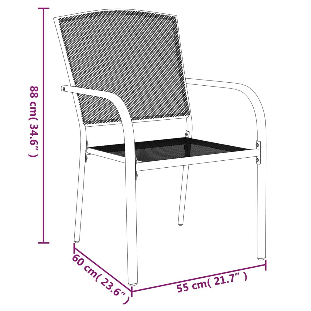 Garden Dining Set | Anthracite | Steel (e-coated and powder-coated)