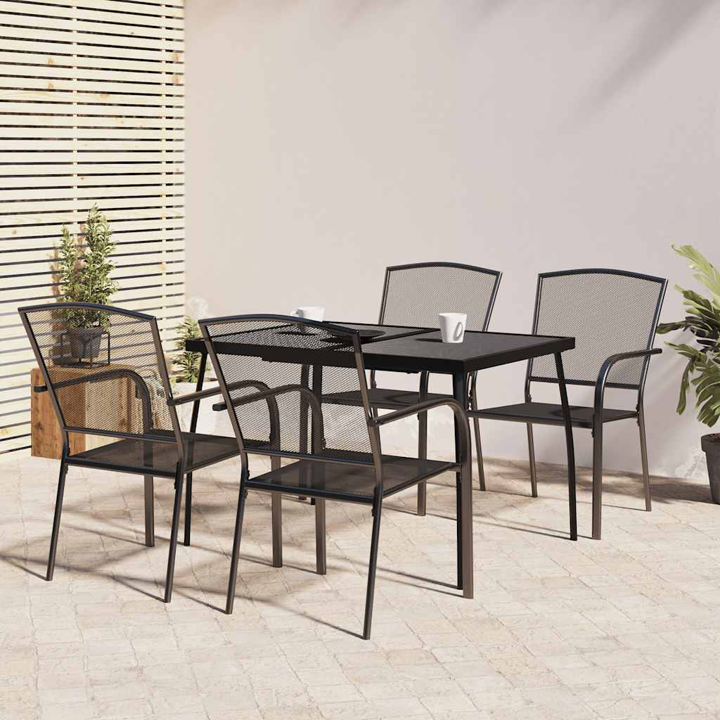 5 Piece Garden Dining Set Anthracite Steel