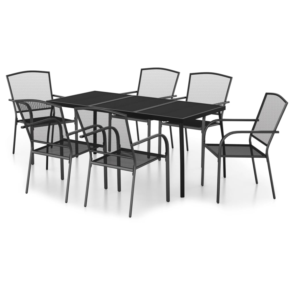 Garden Dining Set | Anthracite | Steel | Medium | Stackable