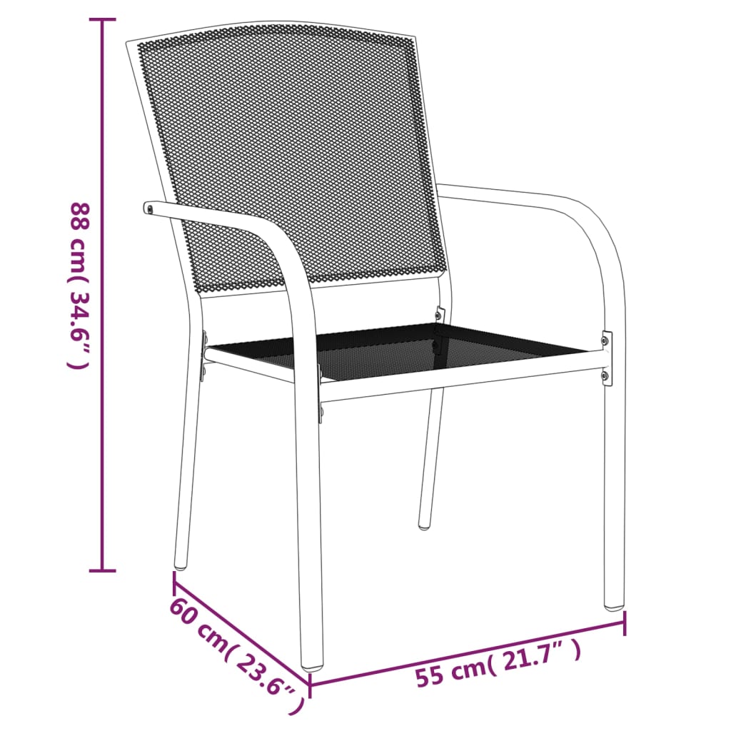Garden Dining Set | Anthracite | Steel | Medium | Stackable
