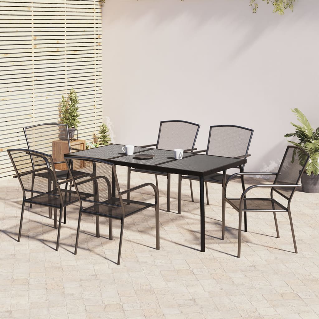 Garden Dining Set | Anthracite | Steel | Medium | Stackable