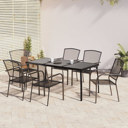 Garden Dining Set | Anthracite | Steel | Medium | Stackable
