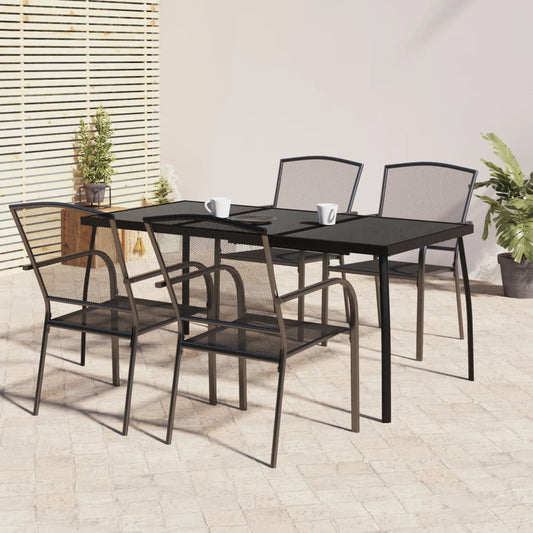Garden Dining Set | Anthracite | Steel | Medium | Stackable