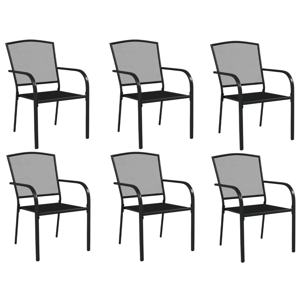 Garden Dining Set | Anthracite | Steel | 200 x 100 x 72 cm | Stackable