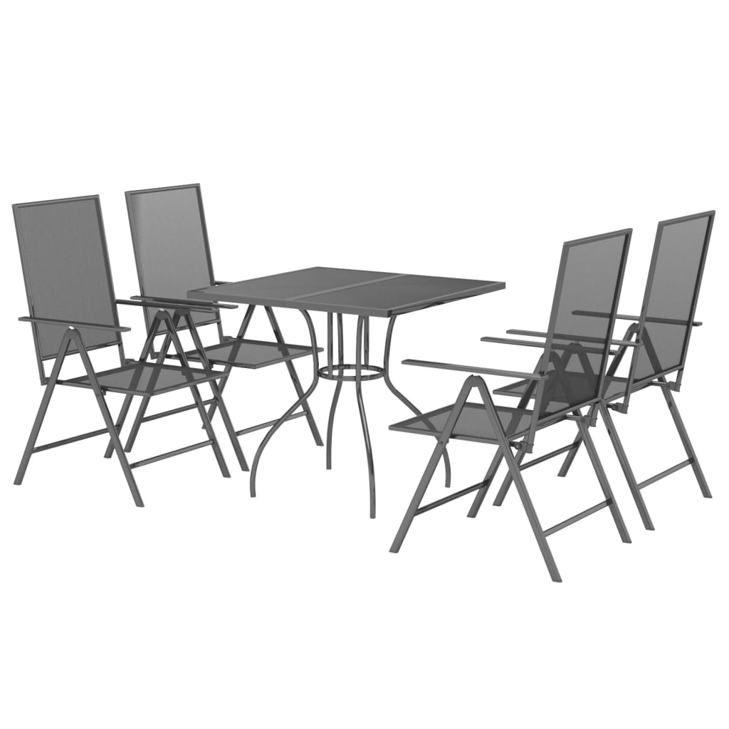 Garden Dining Set | Anthracite | Steel | Medium | Foldable