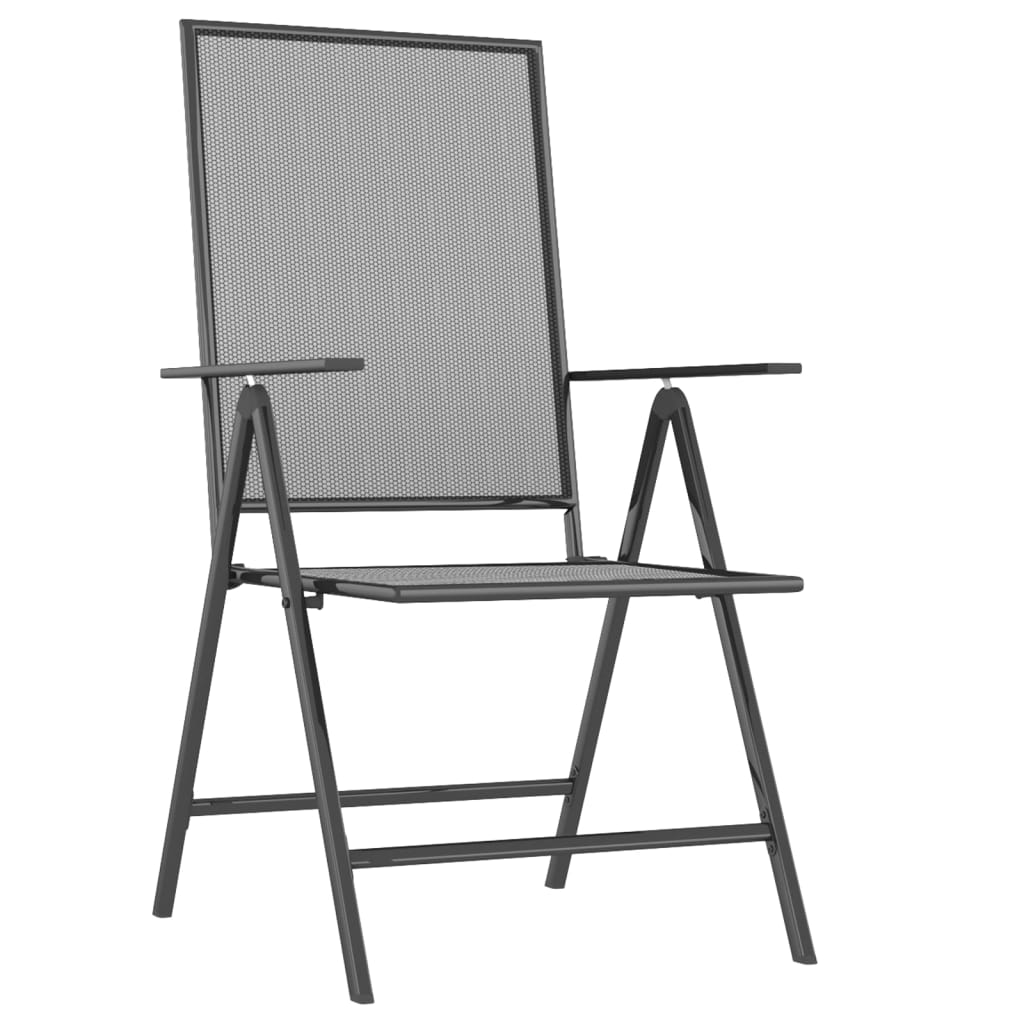 Garden Dining Set | Anthracite | Steel | Large |  Foldable