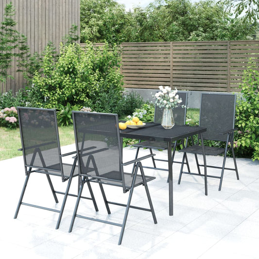 Garden Dining Set | Anthracite | Steel | Large |  Foldable