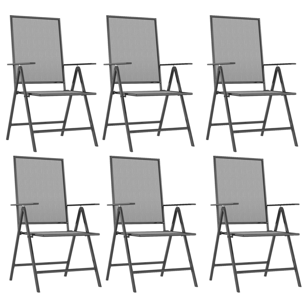 Garden Dining Set | Anthracite | Powder-Coated Steel | 200 x 100 x 72 cm