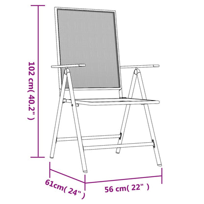 Garden Dining Set | Anthracite | Powder-Coated Steel | 200 x 100 x 72 cm