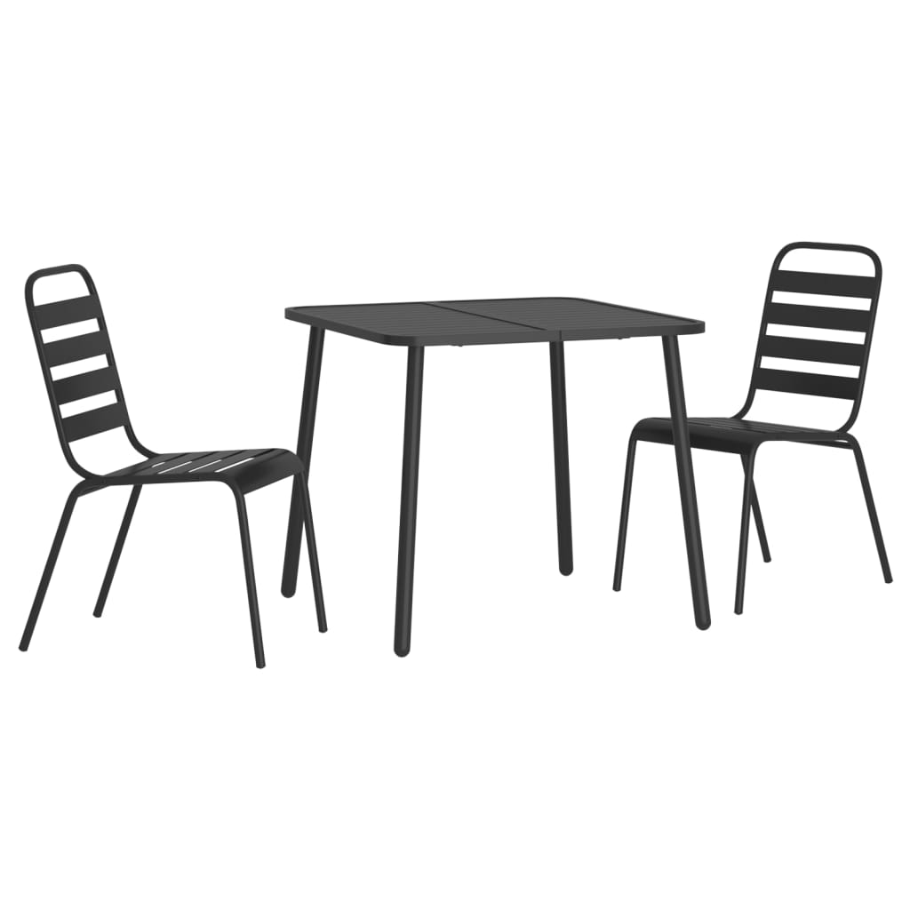 Garden Dining Set | Anthracite | Steel | Small | Stackable