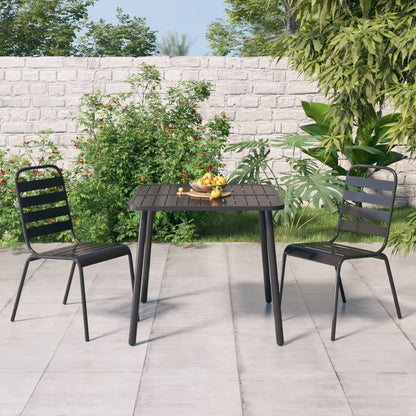 Garden Dining Set | Anthracite | Steel | Small | Stackable