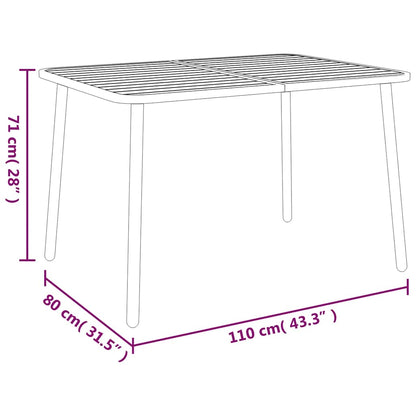 Garden Dining Set | Anthracite | Steel (e-coated and powder-coated)