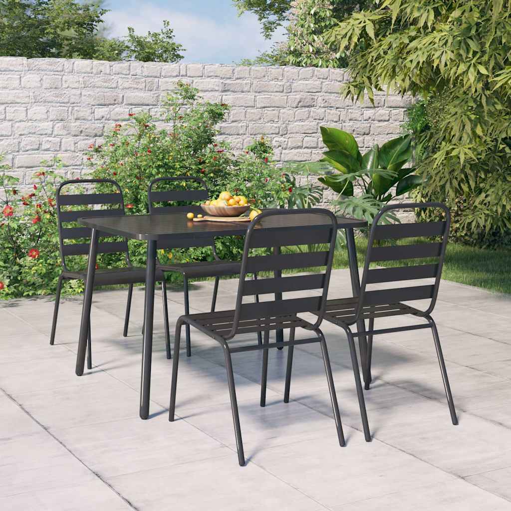 Garden Dining Set | Anthracite | Steel (e-coated and powder-coated)