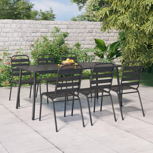 Garden Dining Set | Anthracite | Steel | Medium | Stackable