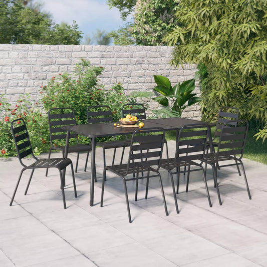 Garden Dining Set | Anthracite | Steel | Medium | Stackable