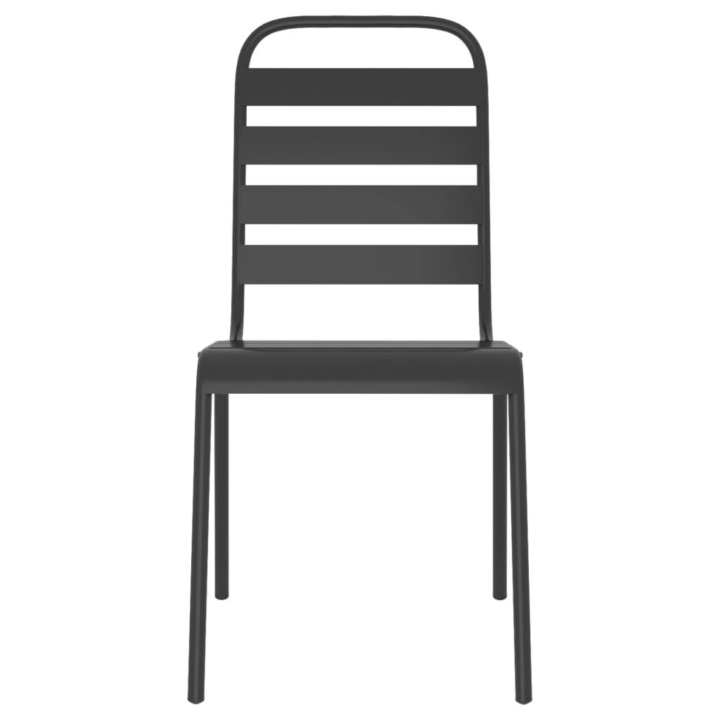 9 Piece Garden Dining Set Anthracite Steel