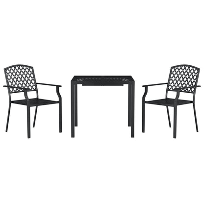 Garden Dining Set | Anthracite | Powder-Coated Steel | 3 Piece Set