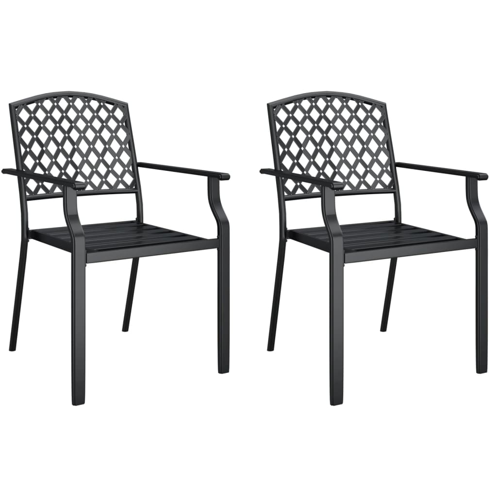 Garden Dining Set | Anthracite | Powder-Coated Steel | 3 Piece Set