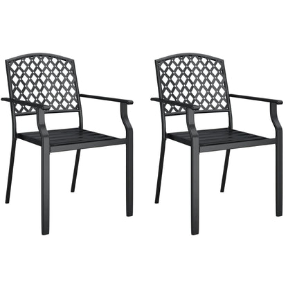 Garden Dining Set | Anthracite | Powder-Coated Steel | 3 Piece Set