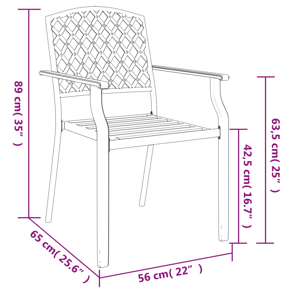 Garden Dining Set | Anthracite | Powder-Coated Steel | 3 Piece Set