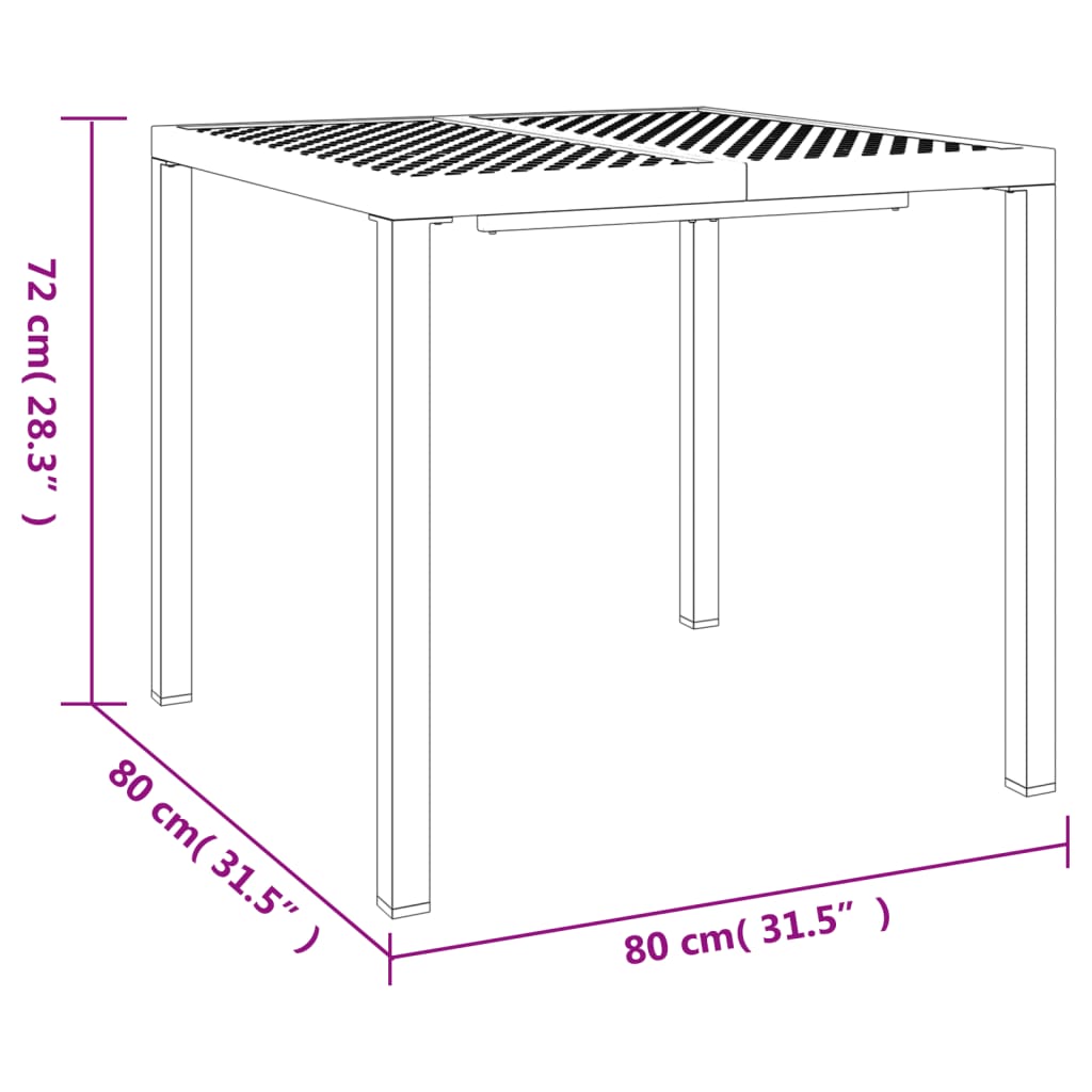 Garden Dining Set | Anthracite | Powder-Coated Steel | 3 Piece Set