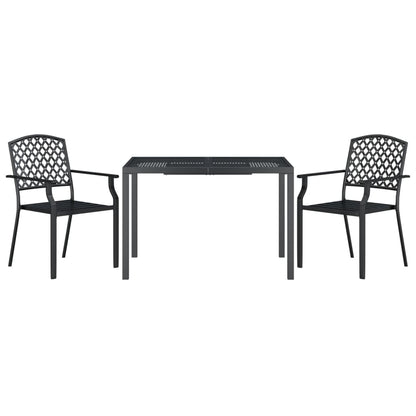 3 Piece Garden Dining Set Anthracite Steel