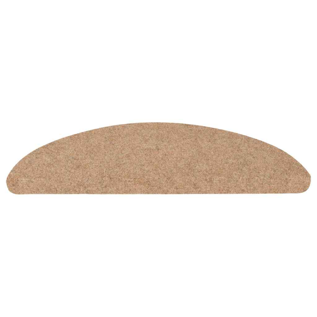 Stair Mats Self-adhesive 10 pcs Beige 56x17x3 cm